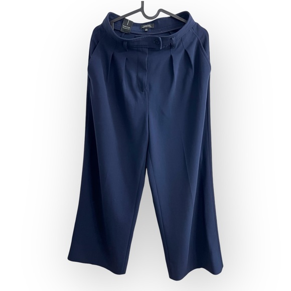 NWT Aritzia Babaton high rise wide leg effortless Eckhardt Pant Navy blue pant 0 - Picture 2 of 5